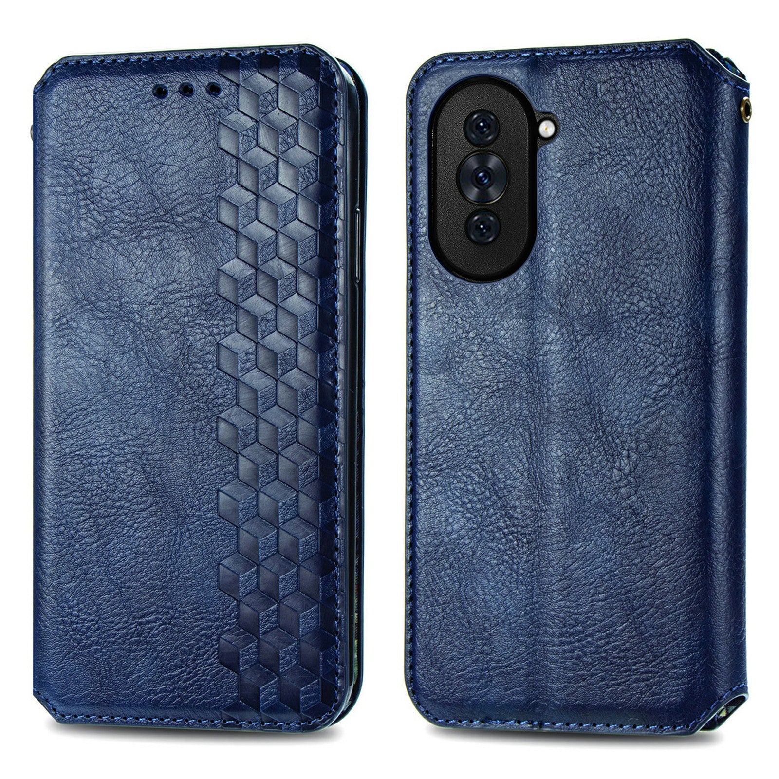 Ochranný kryt na telefon proti pádu pro Huawei nova 10 Pro 4G s magnetickým potiskem kosočtvercový PU kožený ochranný obal na telefon se stojánkem
