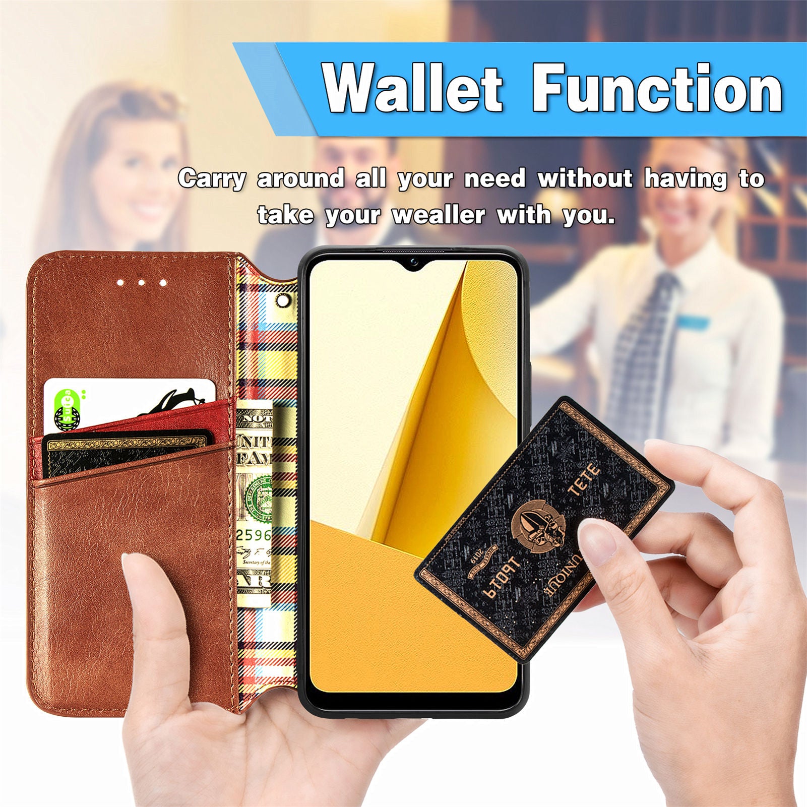 PU Leather Phone Case For vivo Y16 4G Wallet Stand Imprinting Rhombus Magnetic Anti-shock Phone Cover