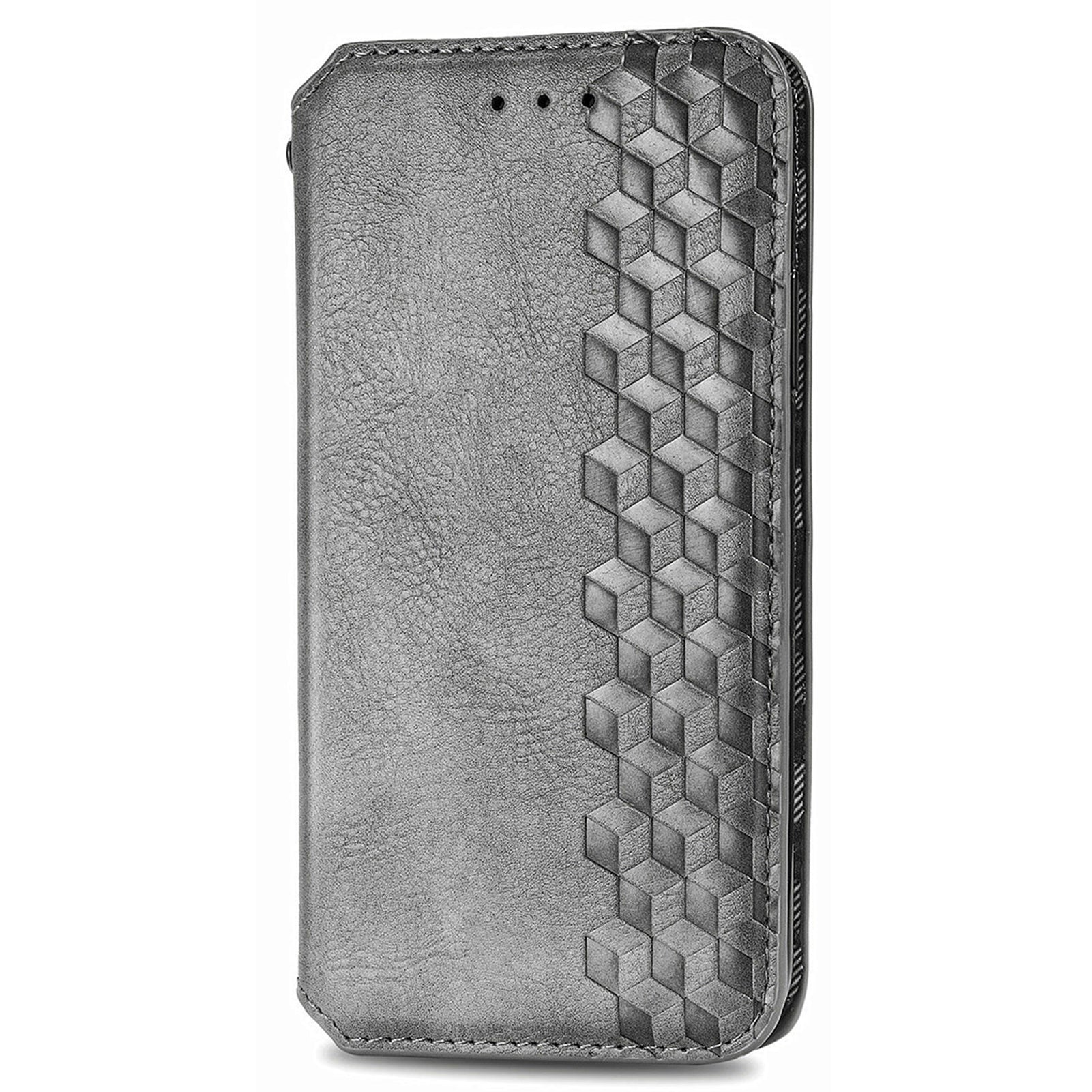 PU Leather Phone Case For vivo Y16 4G Wallet Stand Imprinting Rhombus Magnetic Anti-shock Phone Cover