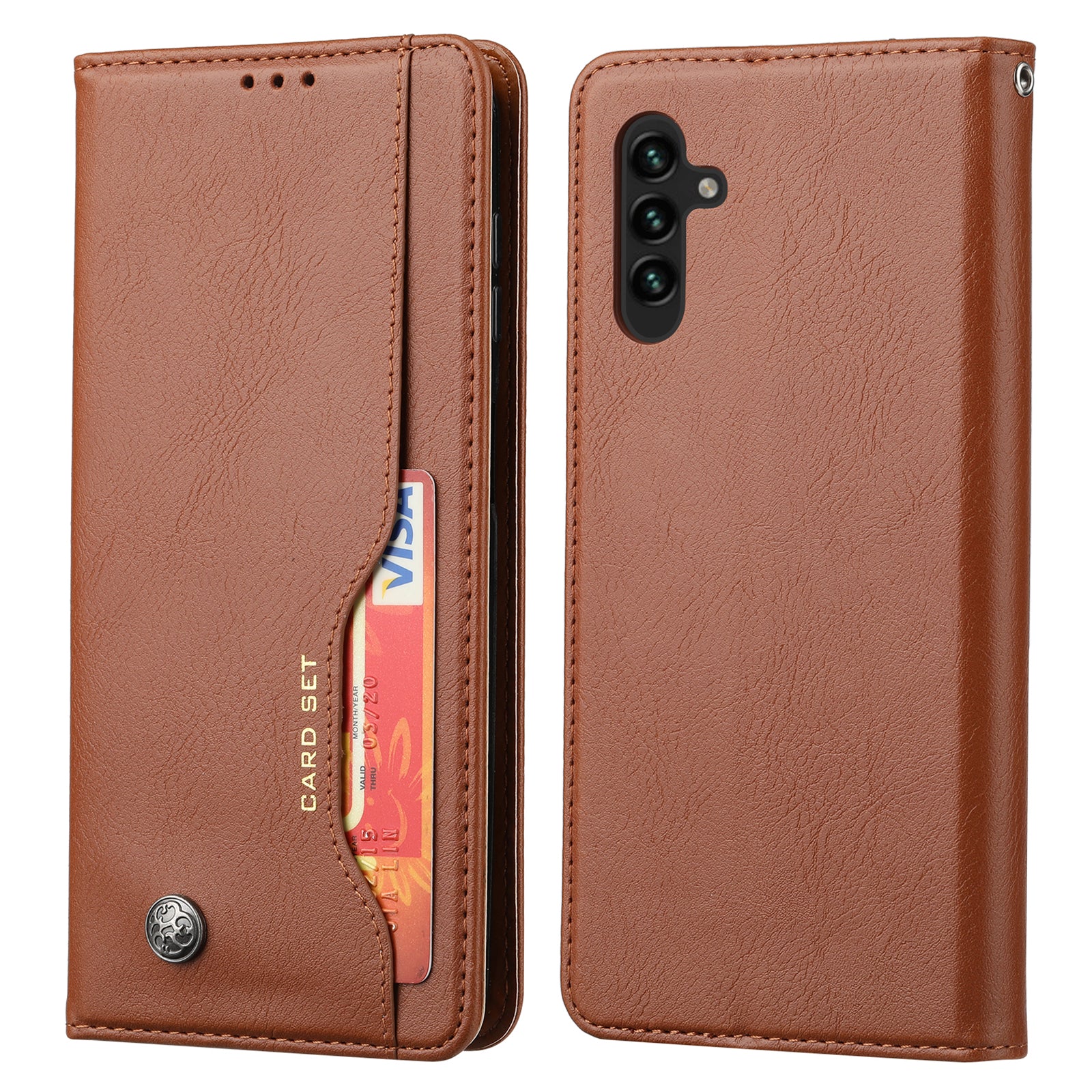 PU Leather Case for Samsung Galaxy A54 5G Outer Card Slot Magnetic Wallet Stand Phone Cover