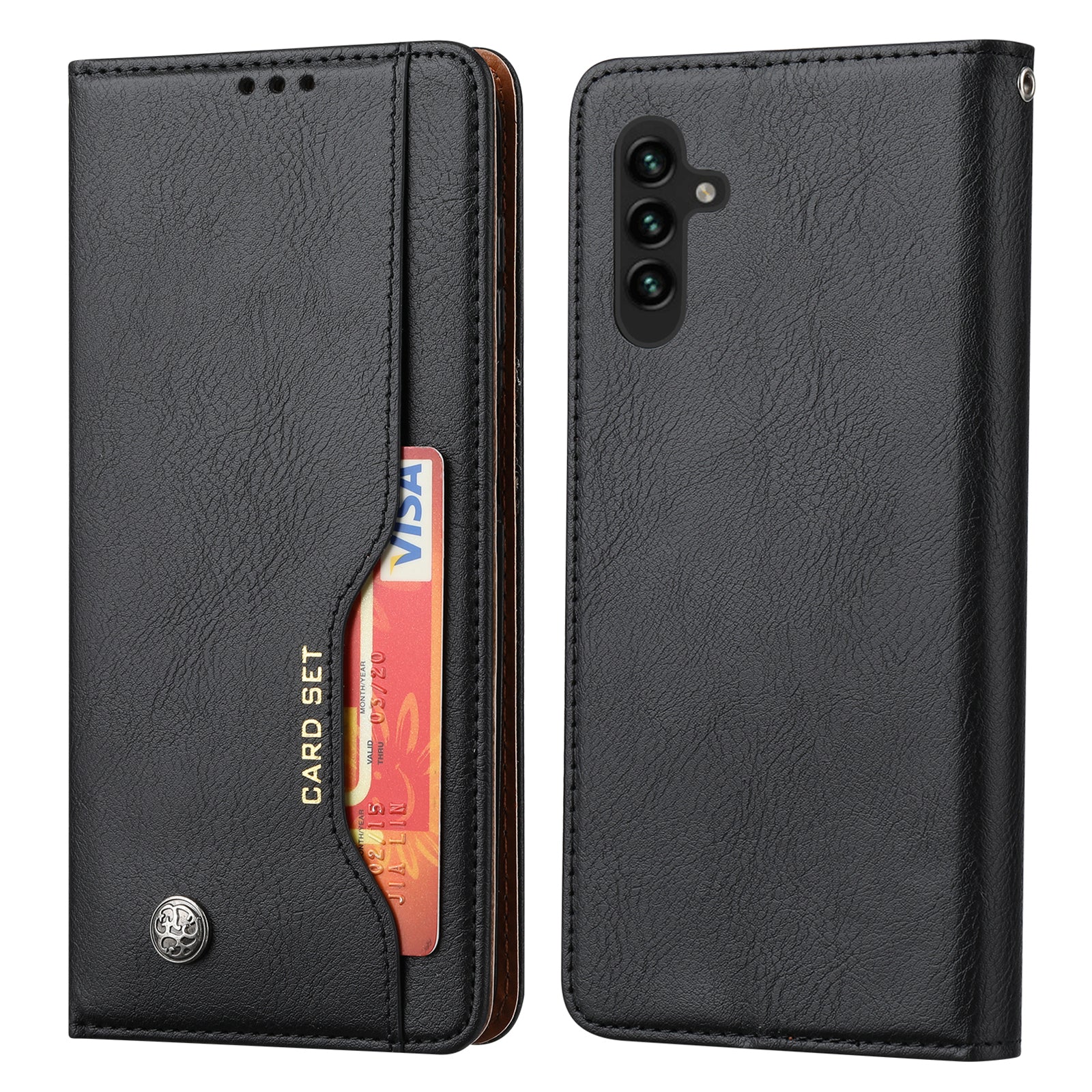 PU Leather Case for Samsung Galaxy A54 5G Outer Card Slot Magnetic Wallet Stand Phone Cover