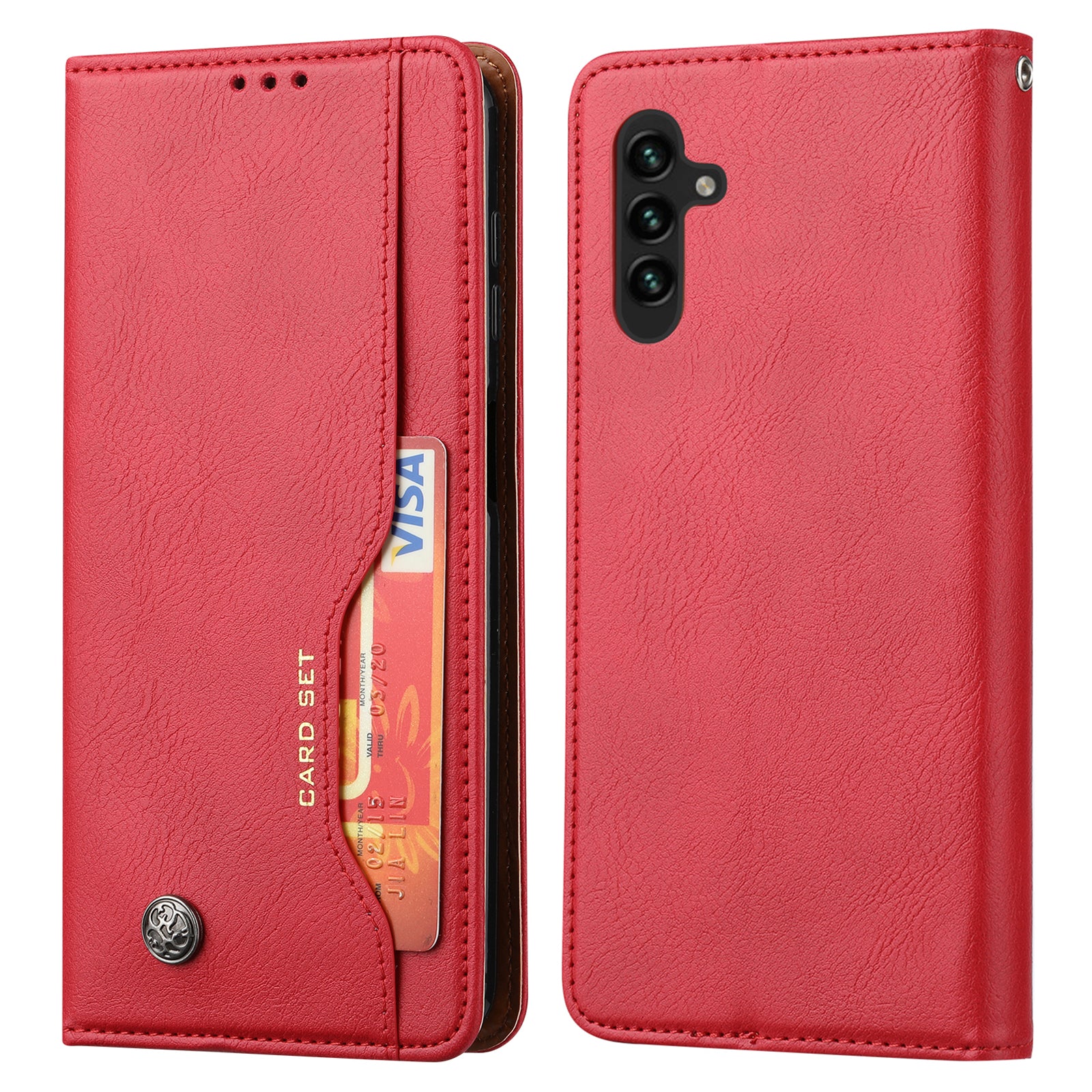 PU Leather Case for Samsung Galaxy A54 5G Outer Card Slot Magnetic Wallet Stand Phone Cover