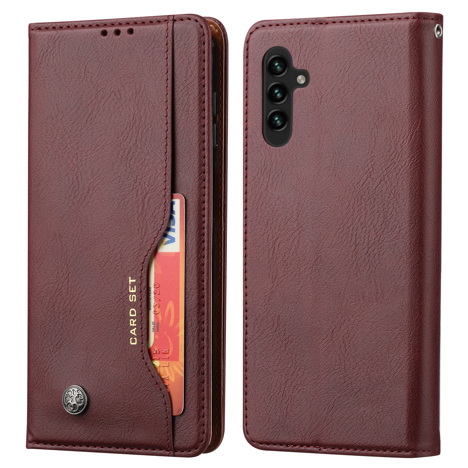 PU Leather Case for Samsung Galaxy A54 5G Outer Card Slot Magnetic Wallet Stand Phone Cover