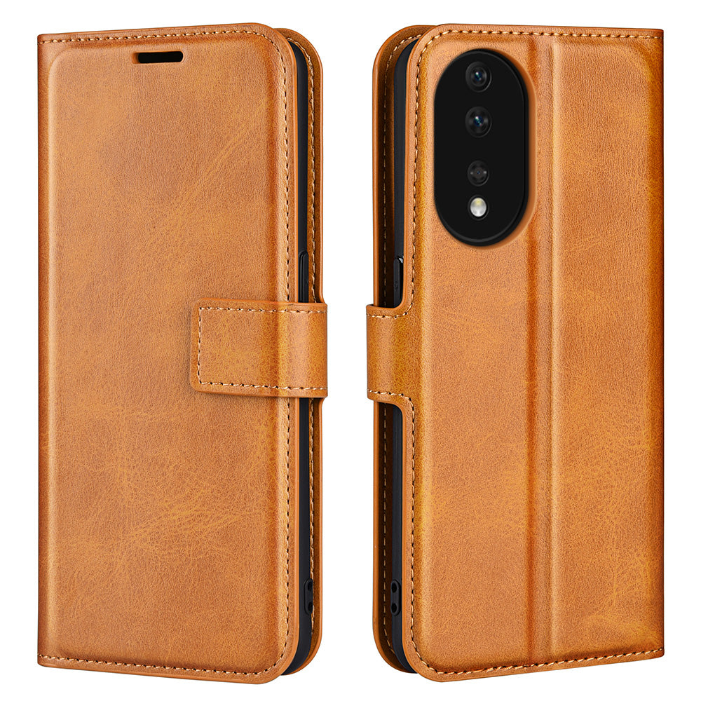 For Honor 80 5G Calf Texture PU Leather Stand Wallet Case Square Magnetic Clasp Phone Cover