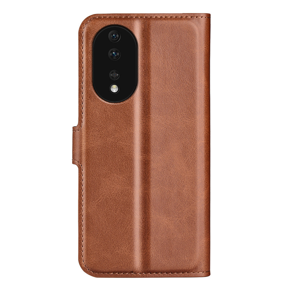 For Honor 80 5G Calf Texture PU Leather Stand Wallet Case Square Magnetic Clasp Phone Cover