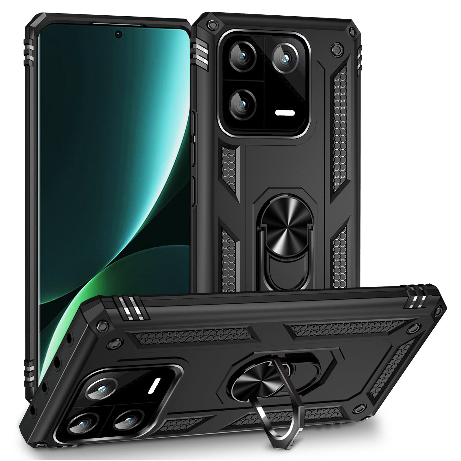 Ring Kickstand Phone Case for Xiaomi 13 Pro 5G Military Grade Shockproof PC TPU Protective Cover