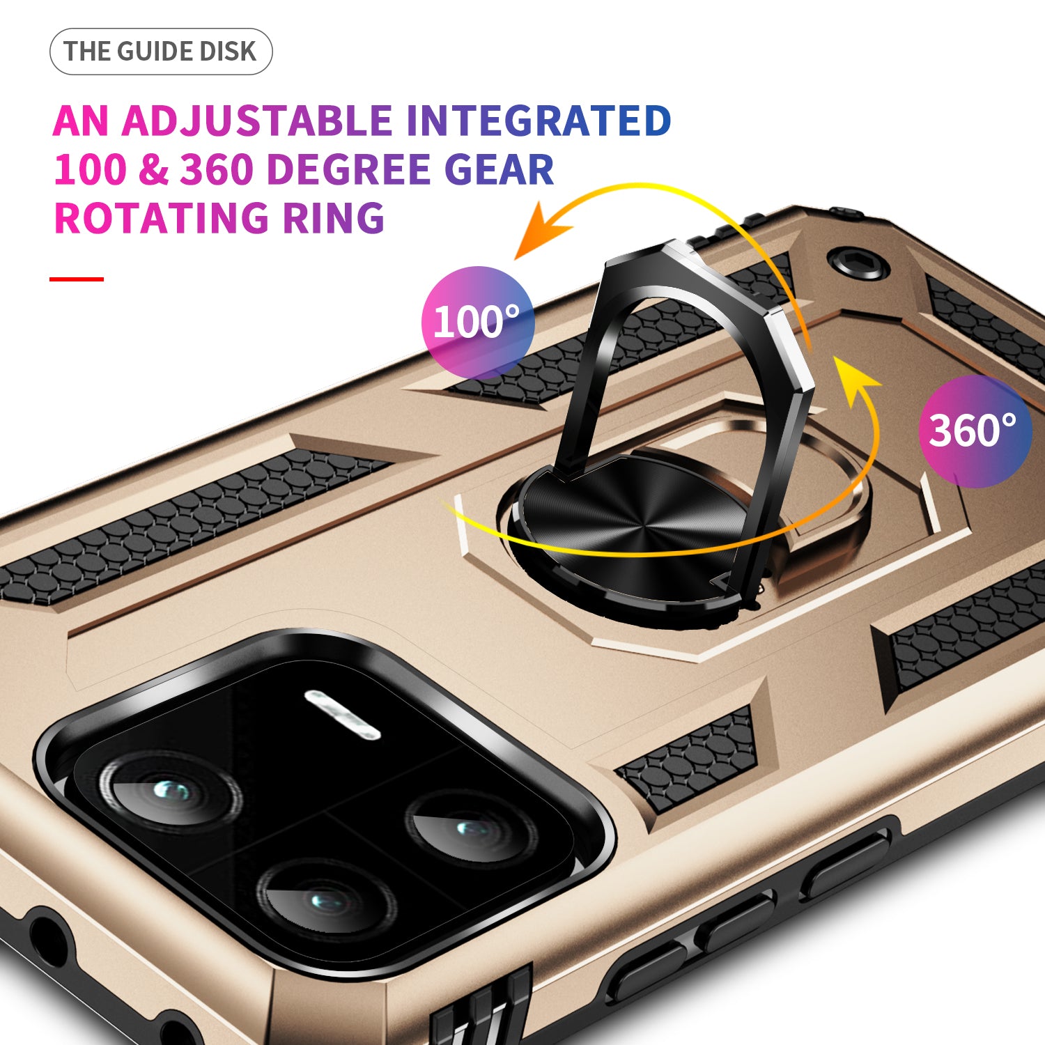 Ring Kickstand Phone Case for Xiaomi 13 Pro 5G Military Grade Shockproof PC TPU Protective Cover
