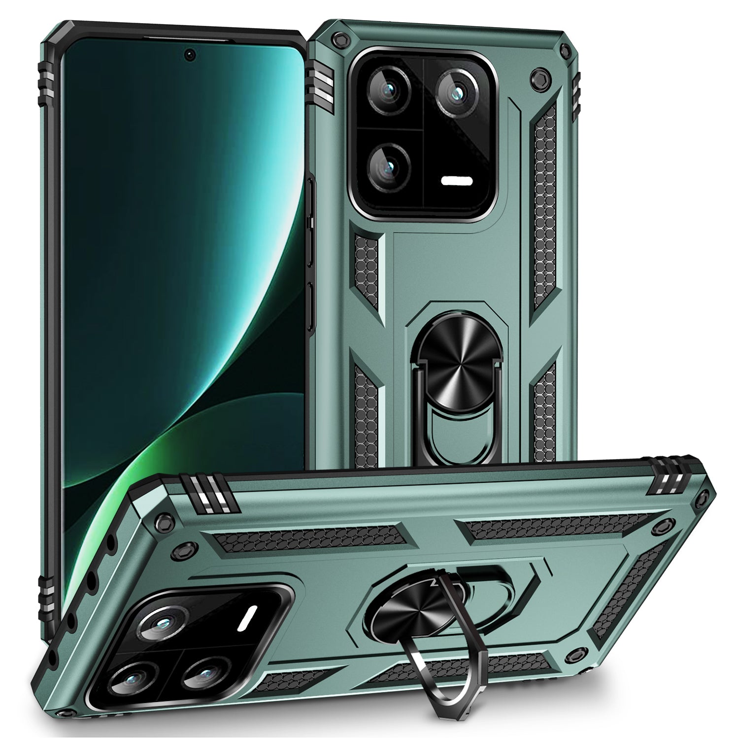 Ring Kickstand Phone Case for Xiaomi 13 Pro 5G Military Grade Shockproof PC TPU Protective Cover