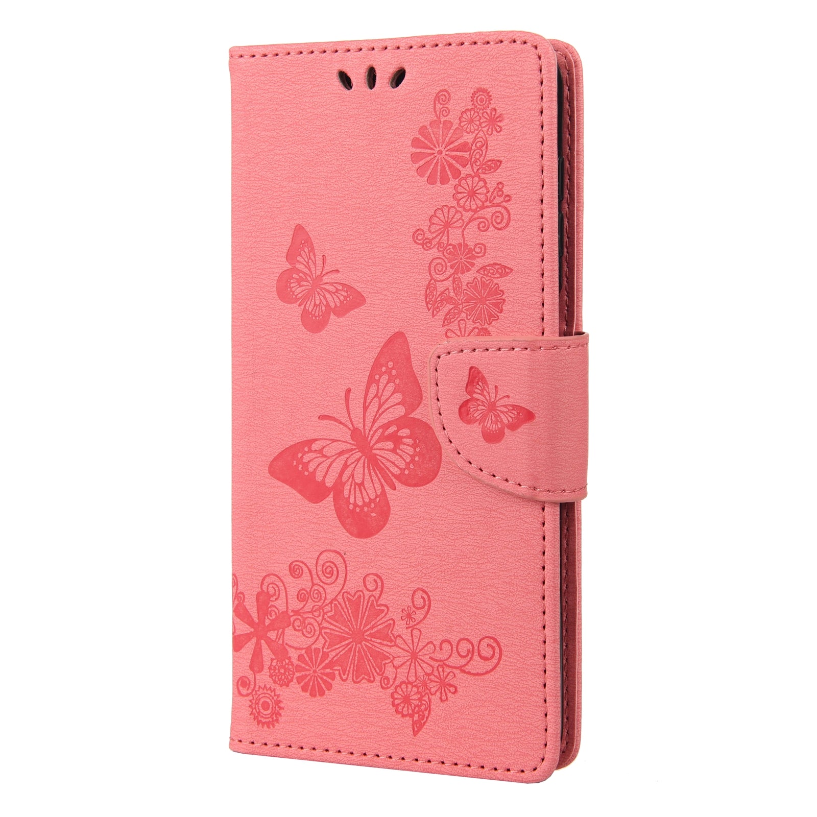 Shockproof Mobile Phone Case for Samsung Galaxy S23 Butterflies Flower Imprinting PU Leather Phone Cover with Wallet Stand