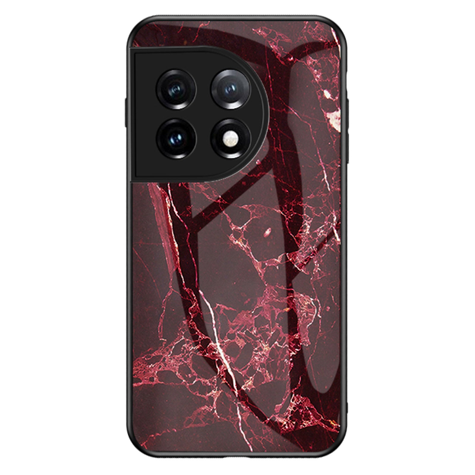 Tempered Glass PC TPU Phone Case for OnePlus 11 5G Marble Pattern Printing Drop-proof Smartphone Cover