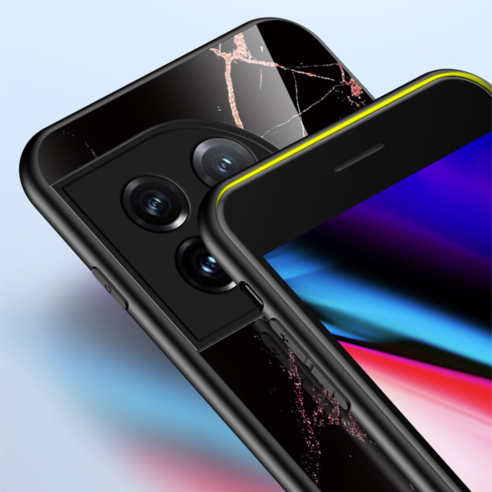 Tempered Glass PC TPU Phone Case for OnePlus 11 5G Marble Pattern Printing Drop-proof Smartphone Cover