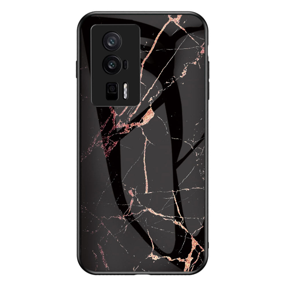 For Xiaomi Poco F5 Pro 5G Redmi K60 Pro 5G K60 5G Tempered Glass PC TPU Case Marble Pattern Printing Protective Phone Cover