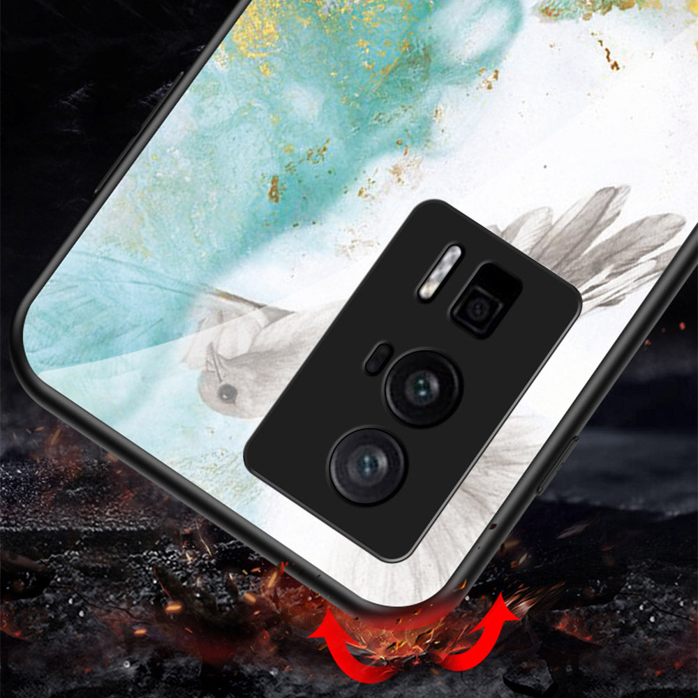 For Xiaomi Poco F5 Pro 5G Redmi K60 Pro 5G K60 5G Tempered Glass PC TPU Case Marble Pattern Printing Protective Phone Cover