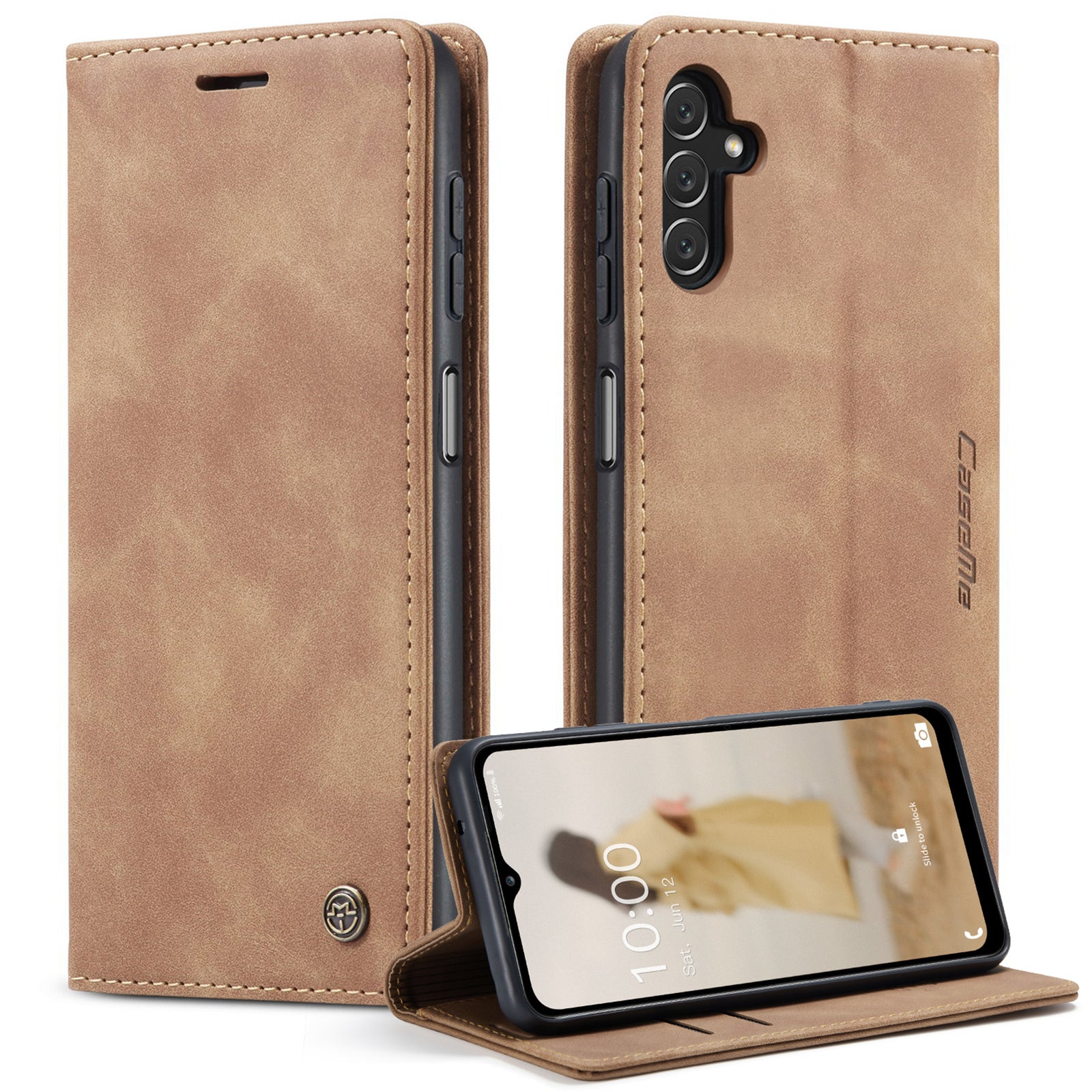 CASEME 013 Series Full Protection Phone Cover For Samsung Galaxy A14 5G Stand Wallet PU Leather Phone Case