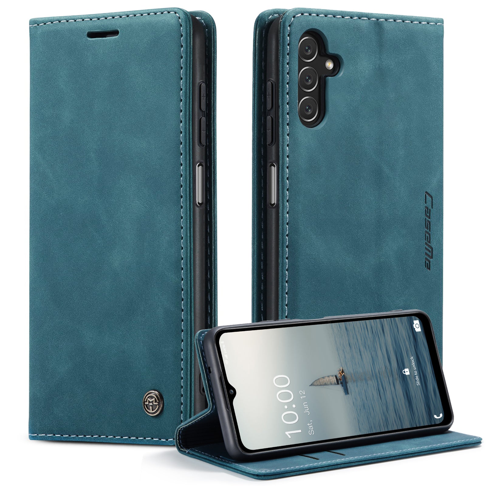 CASEME 013 Series Full Protection Phone Cover For Samsung Galaxy A14 5G Stand Wallet PU Leather Phone Case