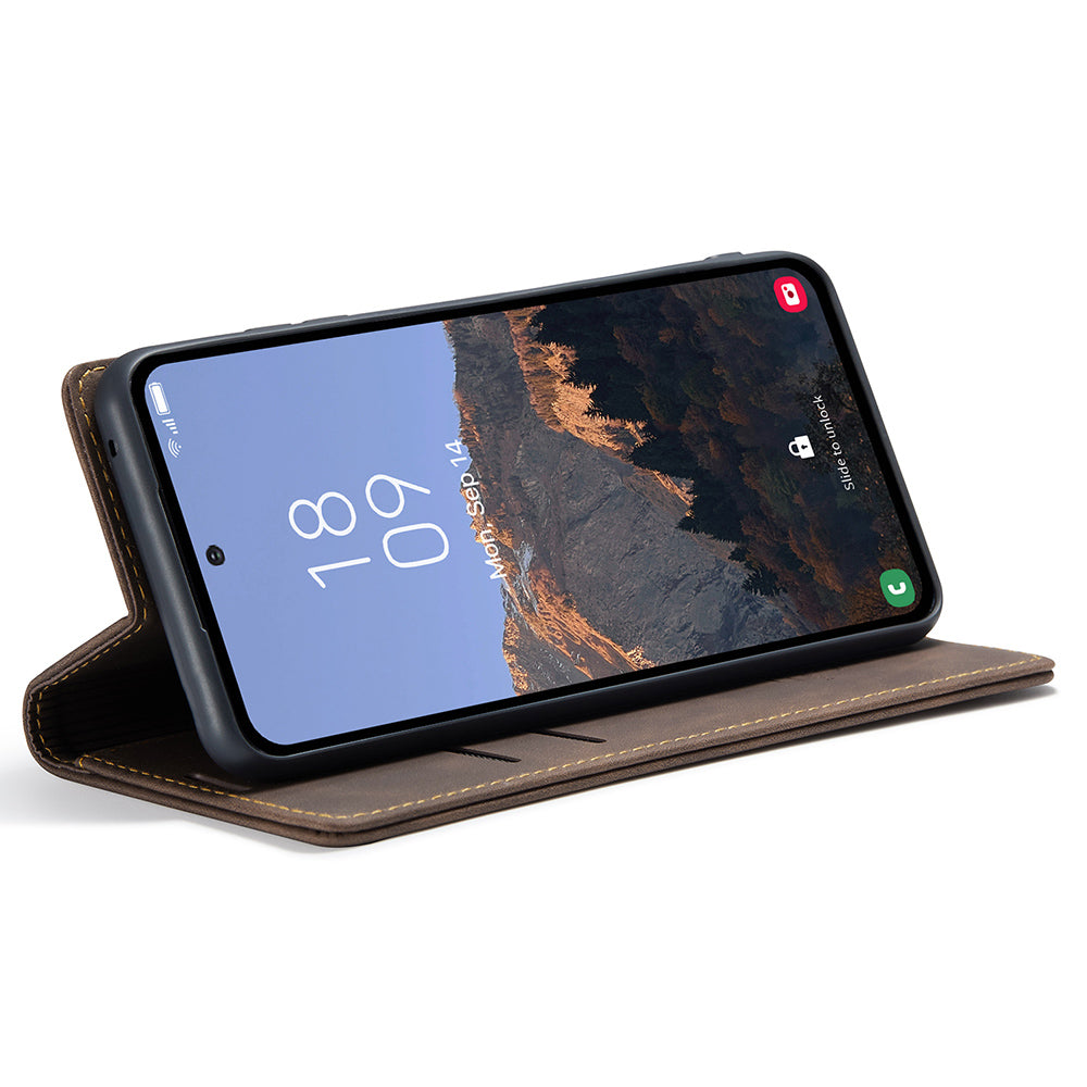 CASEME 013 Series Phone Case for Samsung Galaxy A54 5G PU Leather Case Wallet Stand Shockproof Cover