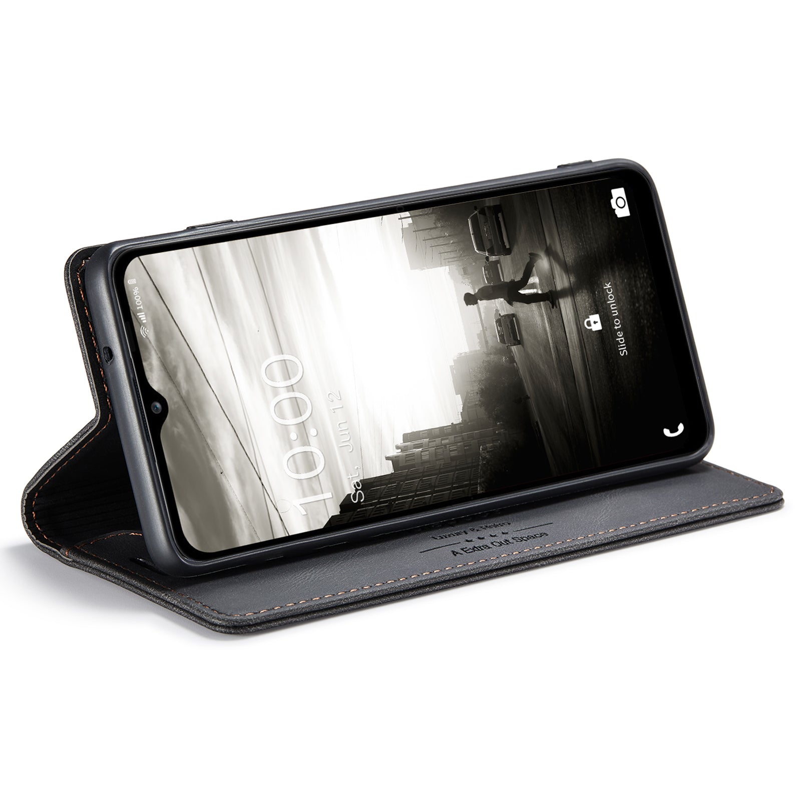 AUTSPACE A01 Series Flip Leather Case for Samsung Galaxy A14 5G RFID Blocking Phone Case Stand Retro Wallet Phone Cover
