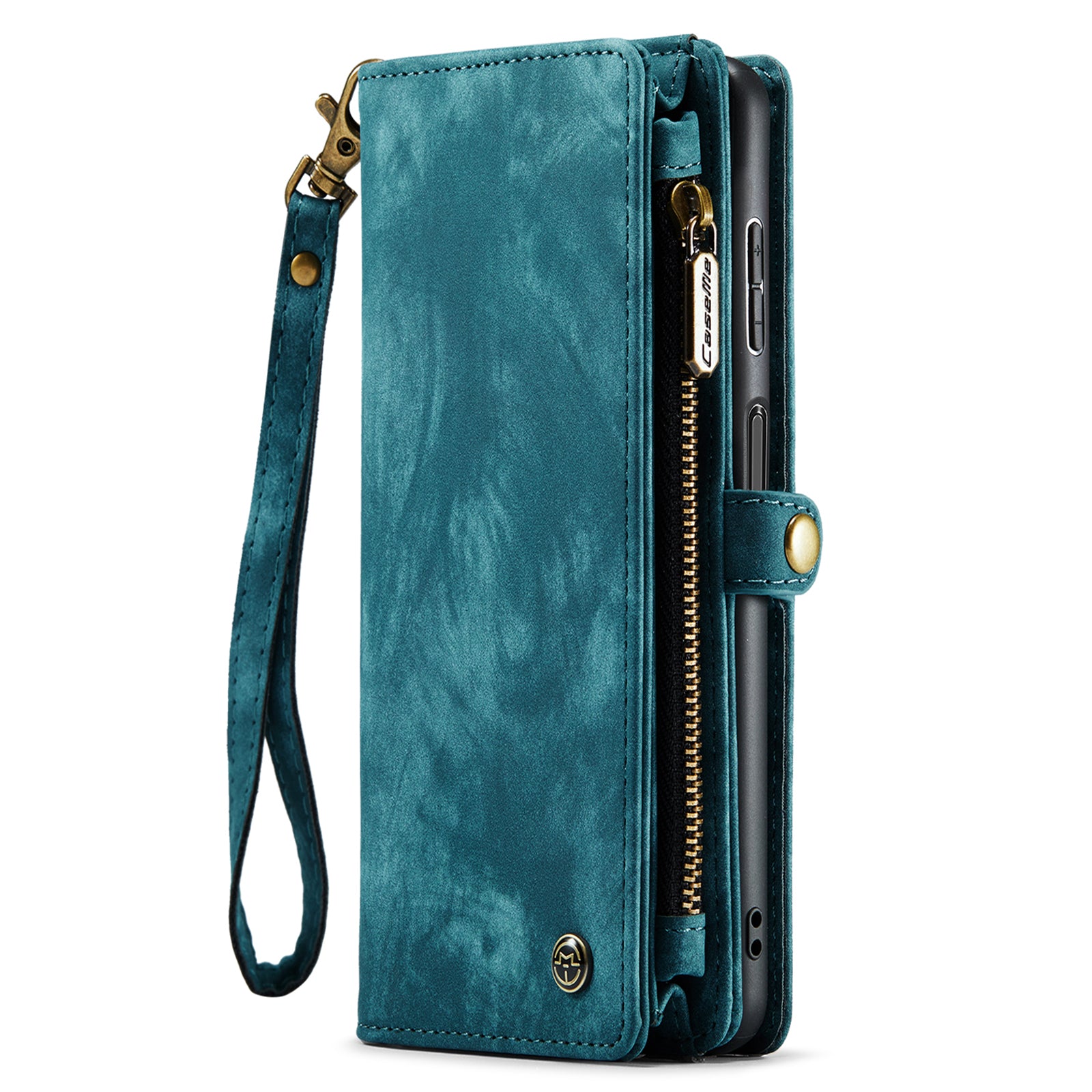 CASEME 008 Series for Samsung Galaxy A34 5G Zipper Pocket Design PU Leather Case Detachable Phone Cover with Stand Wallet