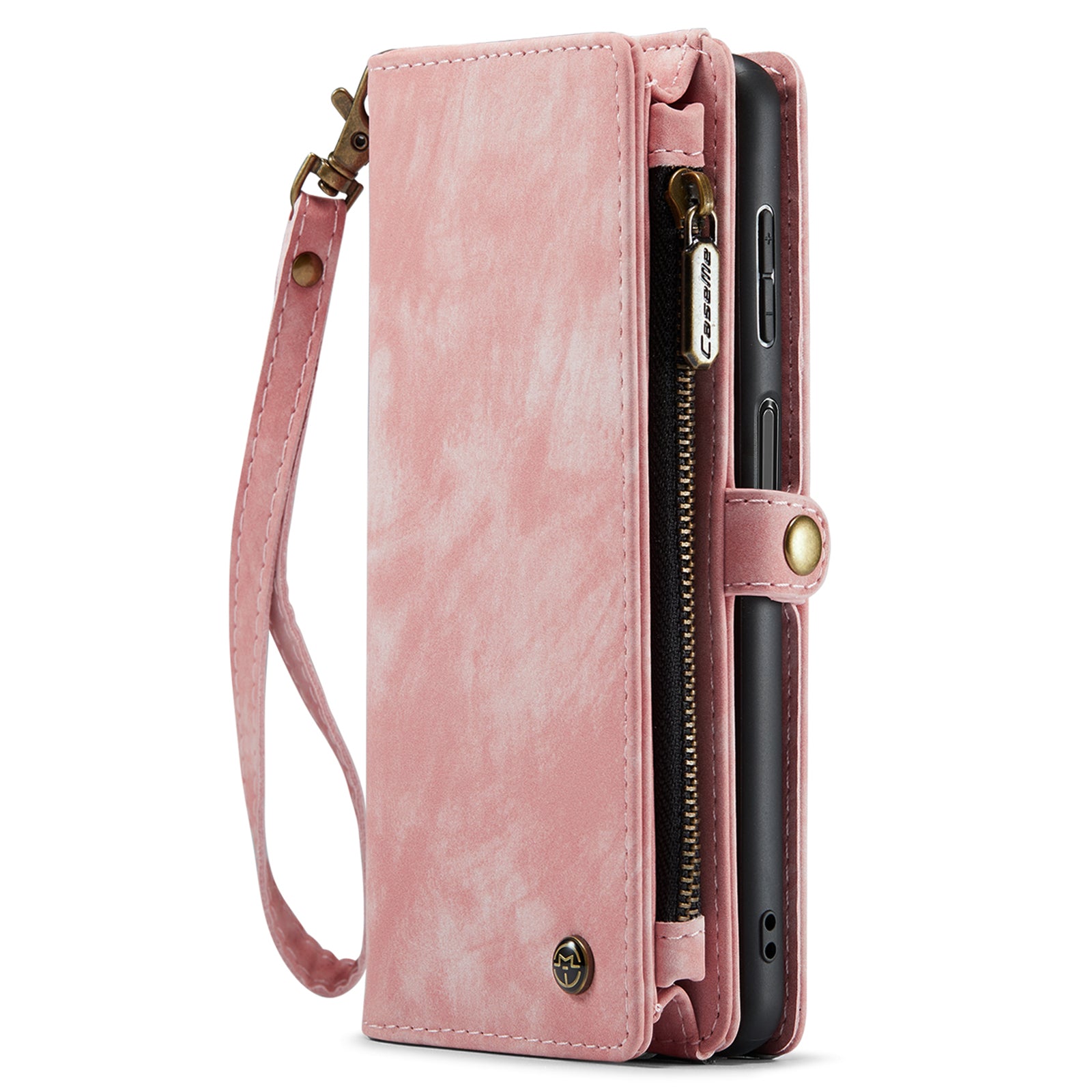 CASEME 008 Series for Samsung Galaxy A54 5G PU Leather Zipper Pocket Case Detachable Phone Stand Wallet Cover