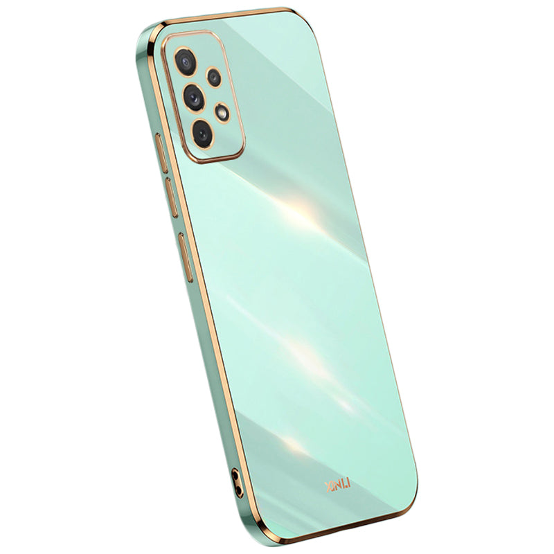 XINLI For Samsung Galaxy A73 5G Electroplating Golden Edge TPU Phone Cover Phone Case