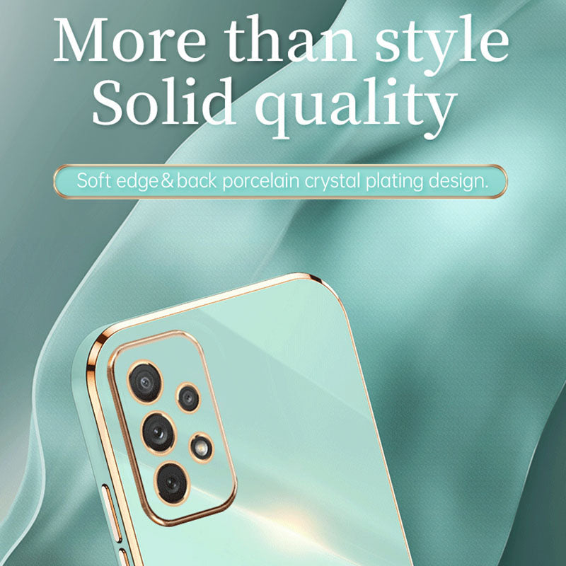 XINLI pro Samsung Galaxy A73 5G galvanické pokovování Golden Edge TPU kryt telefonu Pouzdro na telefon