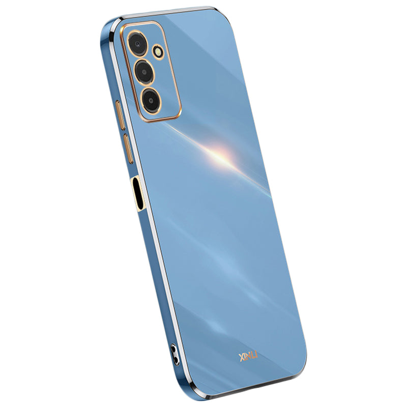 XINLI pro Samsung Galaxy F13 4G Galvanické pokovování Golden Edge TPU ochranný kryt Pouzdro na telefon odolné proti pádu