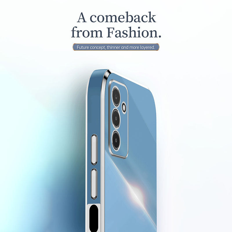 XINLI pro Samsung Galaxy F13 4G Galvanické pokovování Golden Edge TPU ochranný kryt Pouzdro na telefon odolné proti pádu