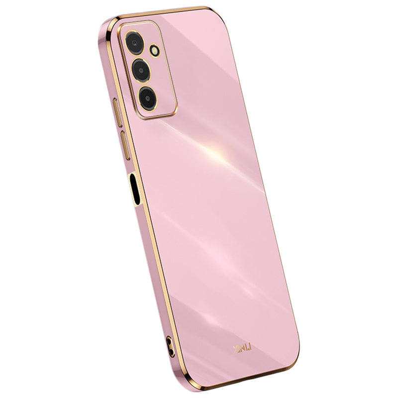 XINLI pro Samsung Galaxy F13 4G Galvanické pokovování Golden Edge TPU ochranný kryt Pouzdro na telefon odolné proti pádu