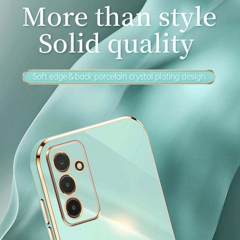 XINLI pro Samsung Galaxy F13 4G Galvanické pokovování Golden Edge TPU ochranný kryt Pouzdro na telefon odolné proti pádu