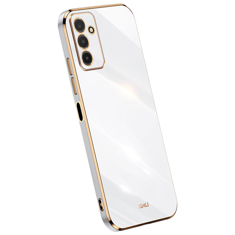 XINLI pro Samsung Galaxy F13 4G Galvanické pokovování Golden Edge TPU ochranný kryt Pouzdro na telefon odolné proti pádu
