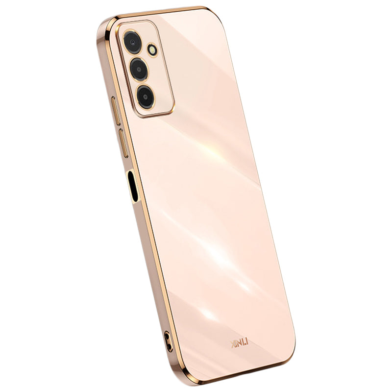 XINLI pro Samsung Galaxy F13 4G Galvanické pokovování Golden Edge TPU ochranný kryt Pouzdro na telefon odolné proti pádu