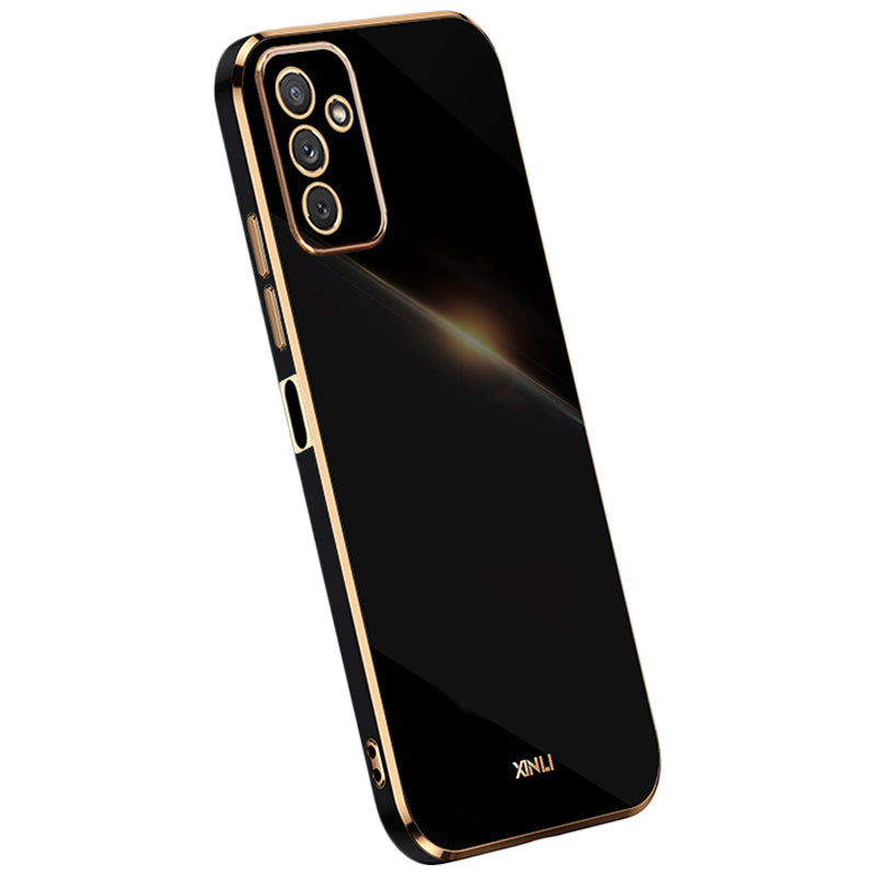 XINLI For Samsung Galaxy M23 5G F23 5G Electroplating Golden Edge Anti-collision TPU Protective Cover Phone Case