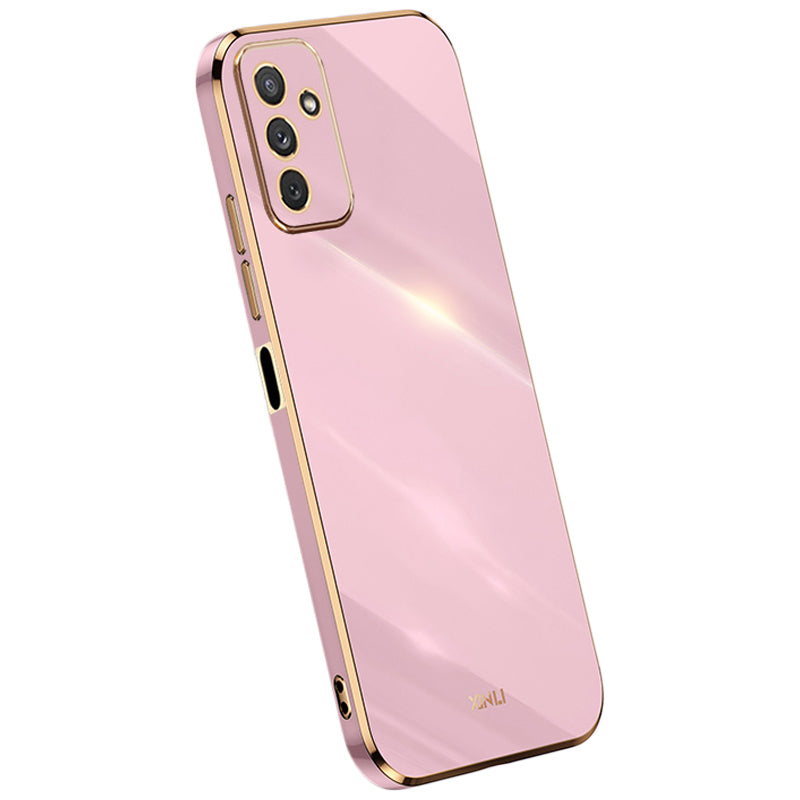 XINLI For Samsung Galaxy M23 5G F23 5G Electroplating Golden Edge Anti-collision TPU Protective Cover Phone Case