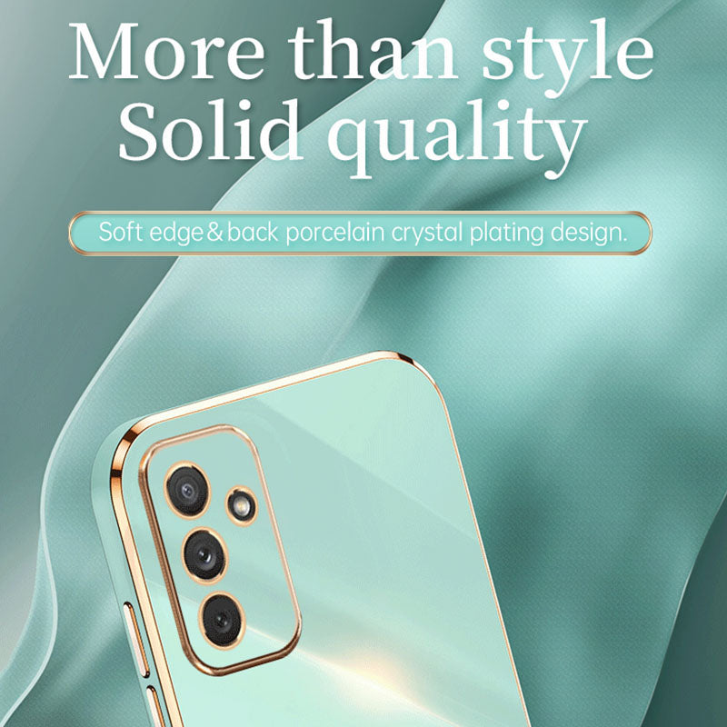 XINLI For Samsung Galaxy M23 5G F23 5G Electroplating Golden Edge Anti-collision TPU Protective Cover Phone Case