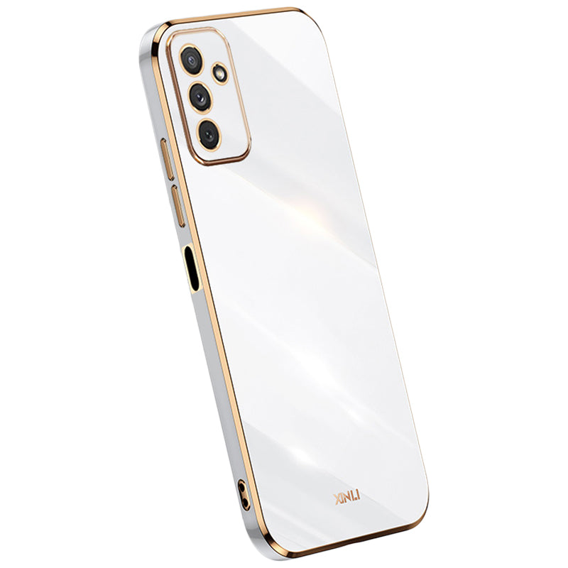 XINLI For Samsung Galaxy M23 5G F23 5G Electroplating Golden Edge Anti-collision TPU Protective Cover Phone Case