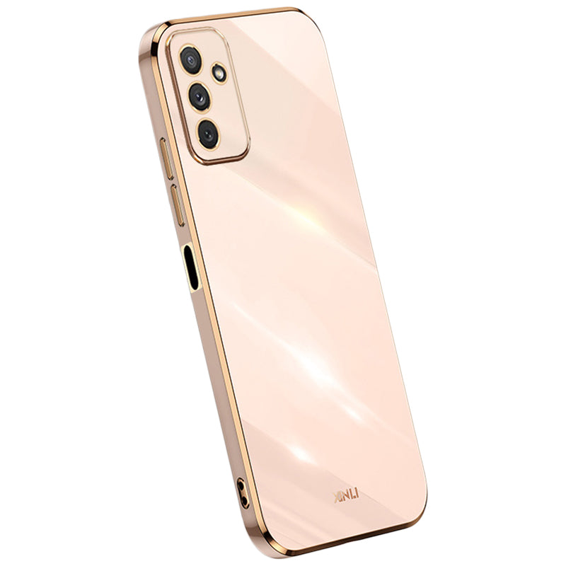 XINLI For Samsung Galaxy M23 5G F23 5G Electroplating Golden Edge Anti-collision TPU Protective Cover Phone Case