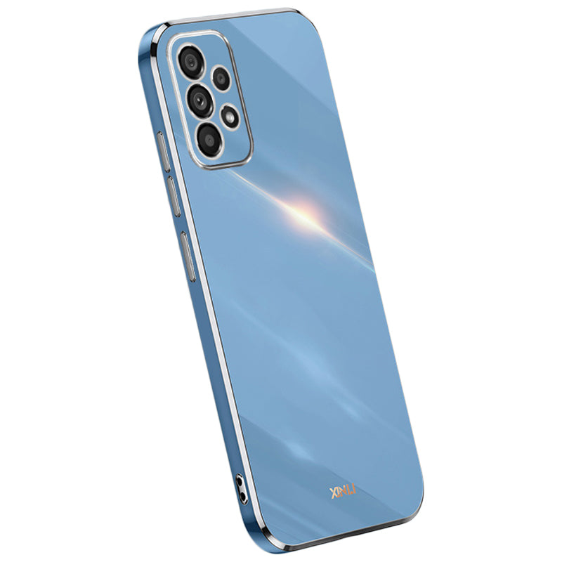 XINLI Anti-scratch Phone Case for Samsung Galaxy A23 4G A23 5G (Global Version) Electroplating Golden Edge TPU Protective Cover