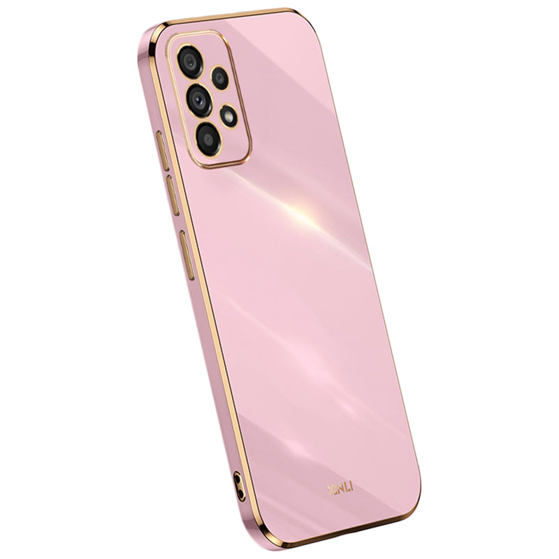 XINLI Anti-scratch Phone Case for Samsung Galaxy A23 4G A23 5G (Global Version) Electroplating Golden Edge TPU Protective Cover