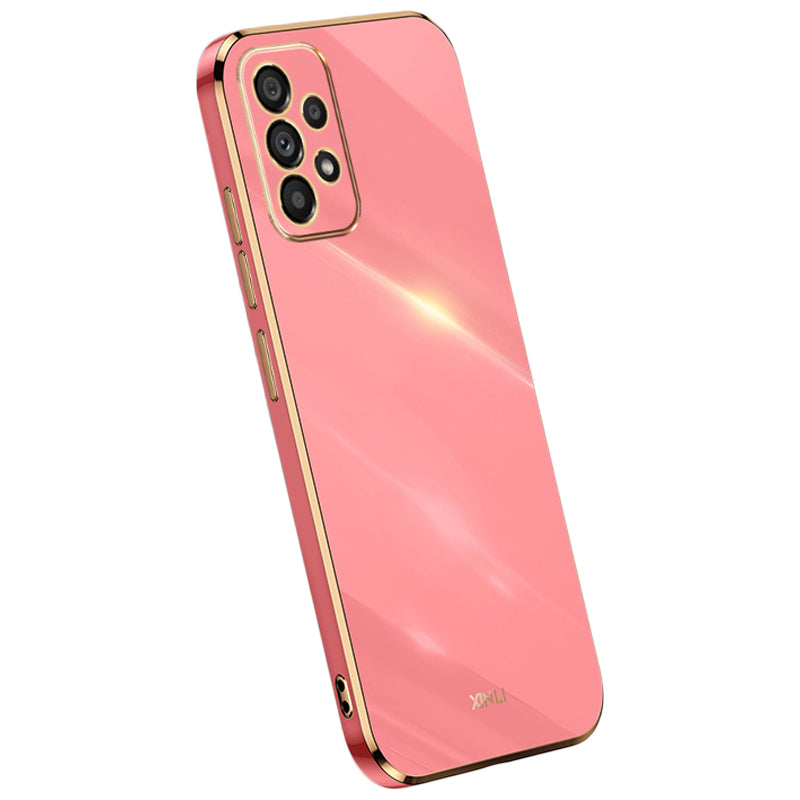 XINLI Anti-scratch Phone Case for Samsung Galaxy A23 4G A23 5G (Global Version) Electroplating Golden Edge TPU Protective Cover