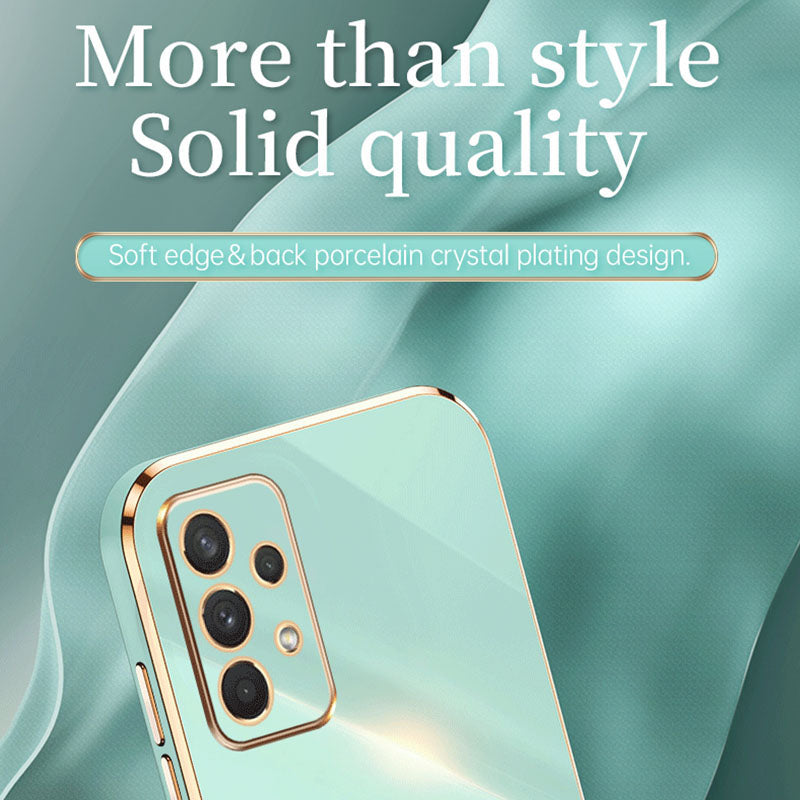 Pouzdro na telefon XINLI pro Samsung Galaxy A32 5G M32 5G Galvanické pokovování Golden Edge Back Shell TPU ochranný kryt