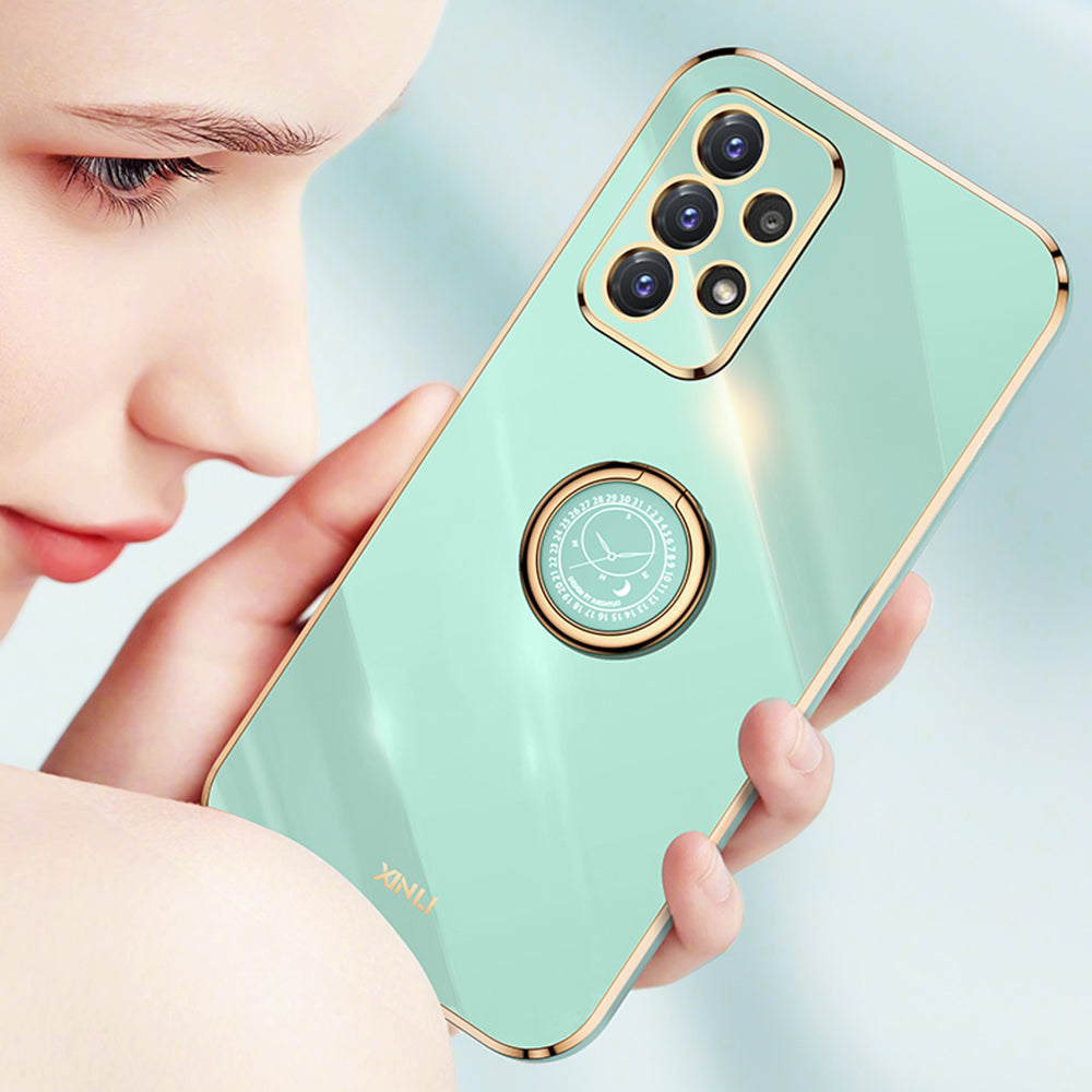 XINLI Anti-scratch Phone Case For Samsung Galaxy A32 5G M32 5G Electroplating Phone Cover Kickstand