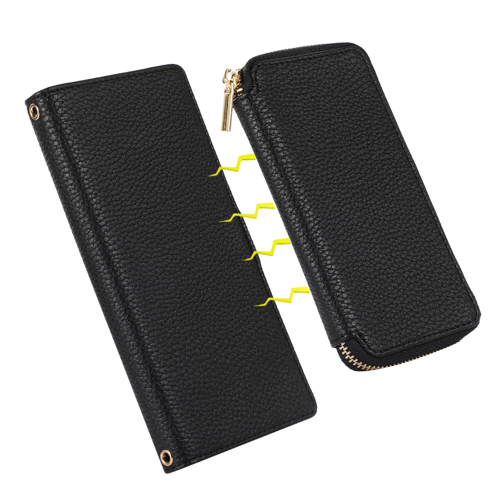 Protective PU Leather Phone Case for Samsung Galaxy S23 Ultra 2-in-1 Magnetic Wallet Phone Cover with Zipper Card Bag