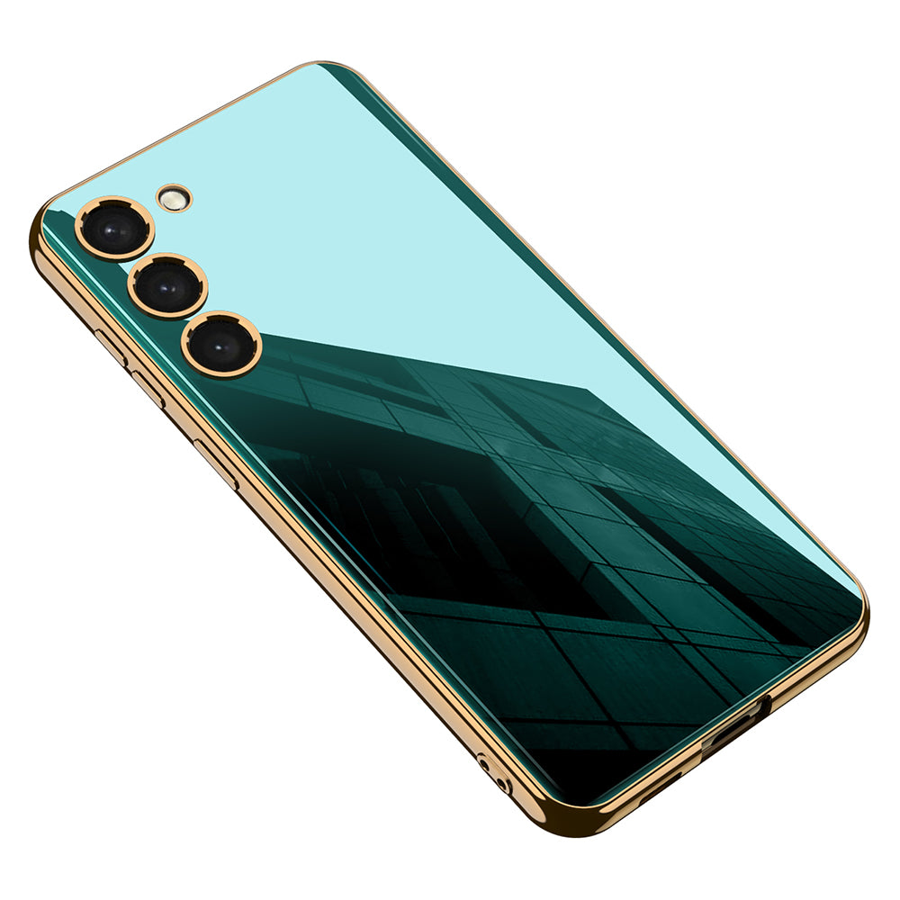 GKK For Samsung Galaxy S23 Tempered Glass PC TPU Phone Case Electroplating Edge Back Cover