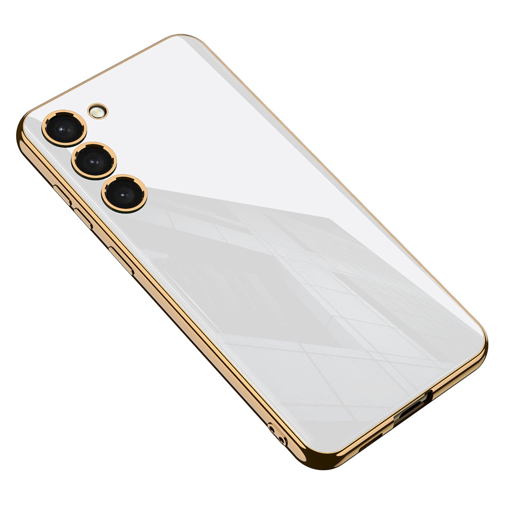 GKK til Samsung Galaxy S23 hærdet glas PC TPU telefon cover Anti-drop galvanisering kant bagcover
