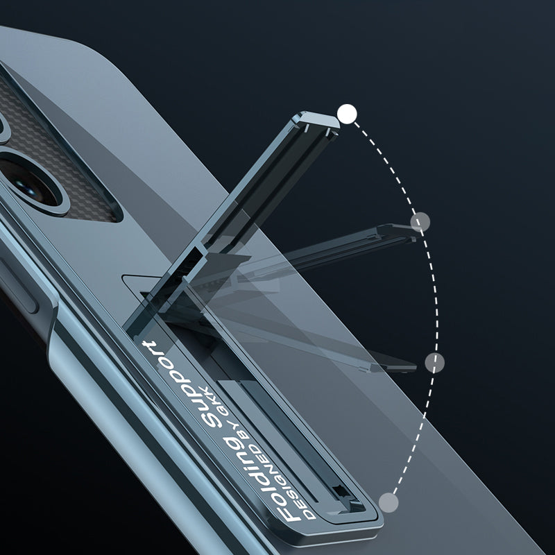 GKK Phantom Bracket Series for Samsung Galaxy S23 Electroplating Clear Hard PC Phone Case Kickstand Cover