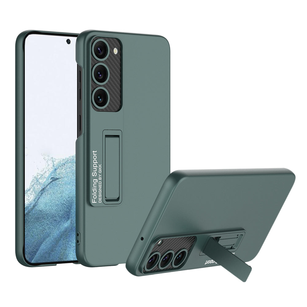 GKK For Samsung Galaxy S23 Anti-drop Rubberized Phone Cover Ultra Thin Hard PC Case with Kickstand