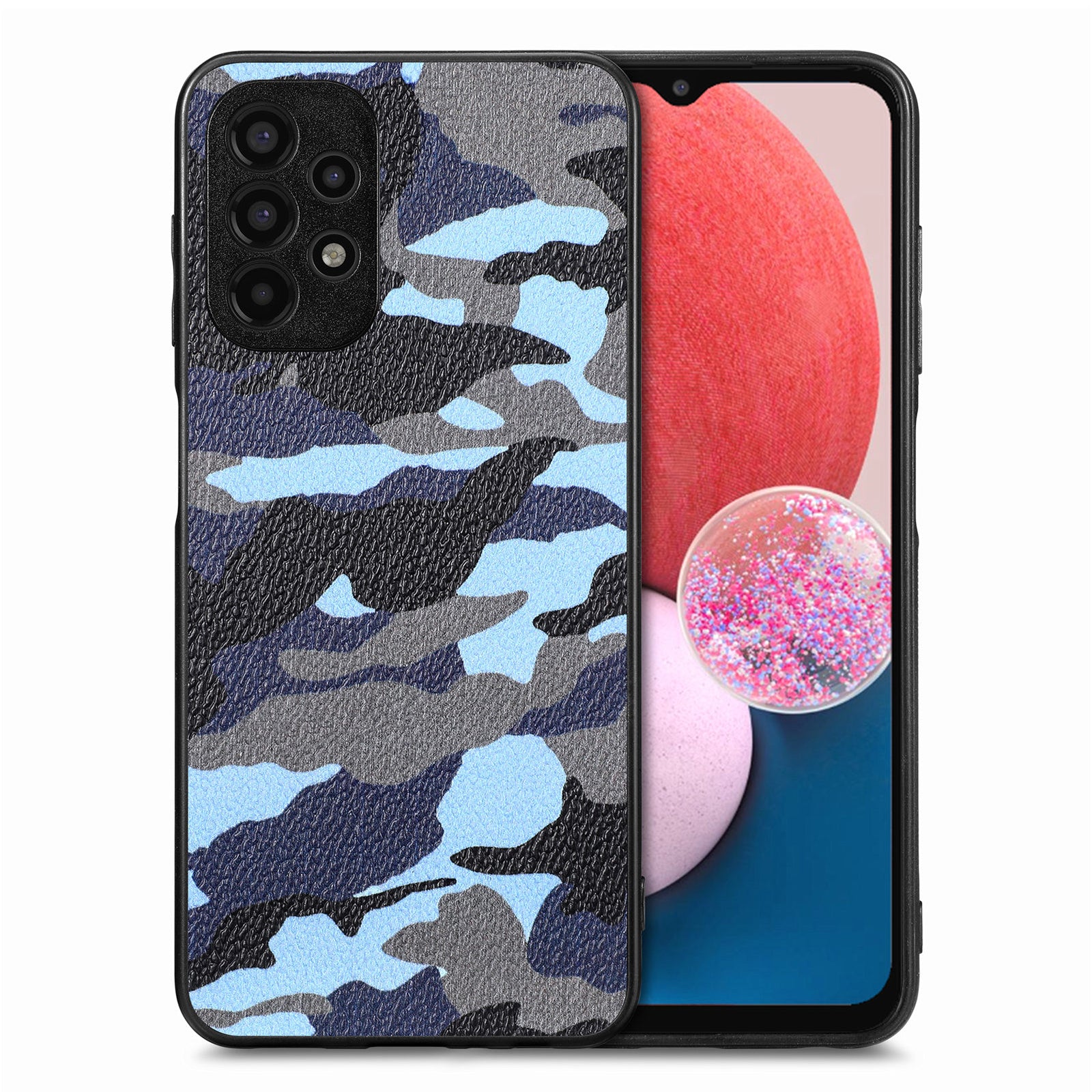 Protective Case for Samsung Galaxy A13 4G Anti-fall Camouflage Pattern PU Leather Coated PC TPU Precise Cutout Cover