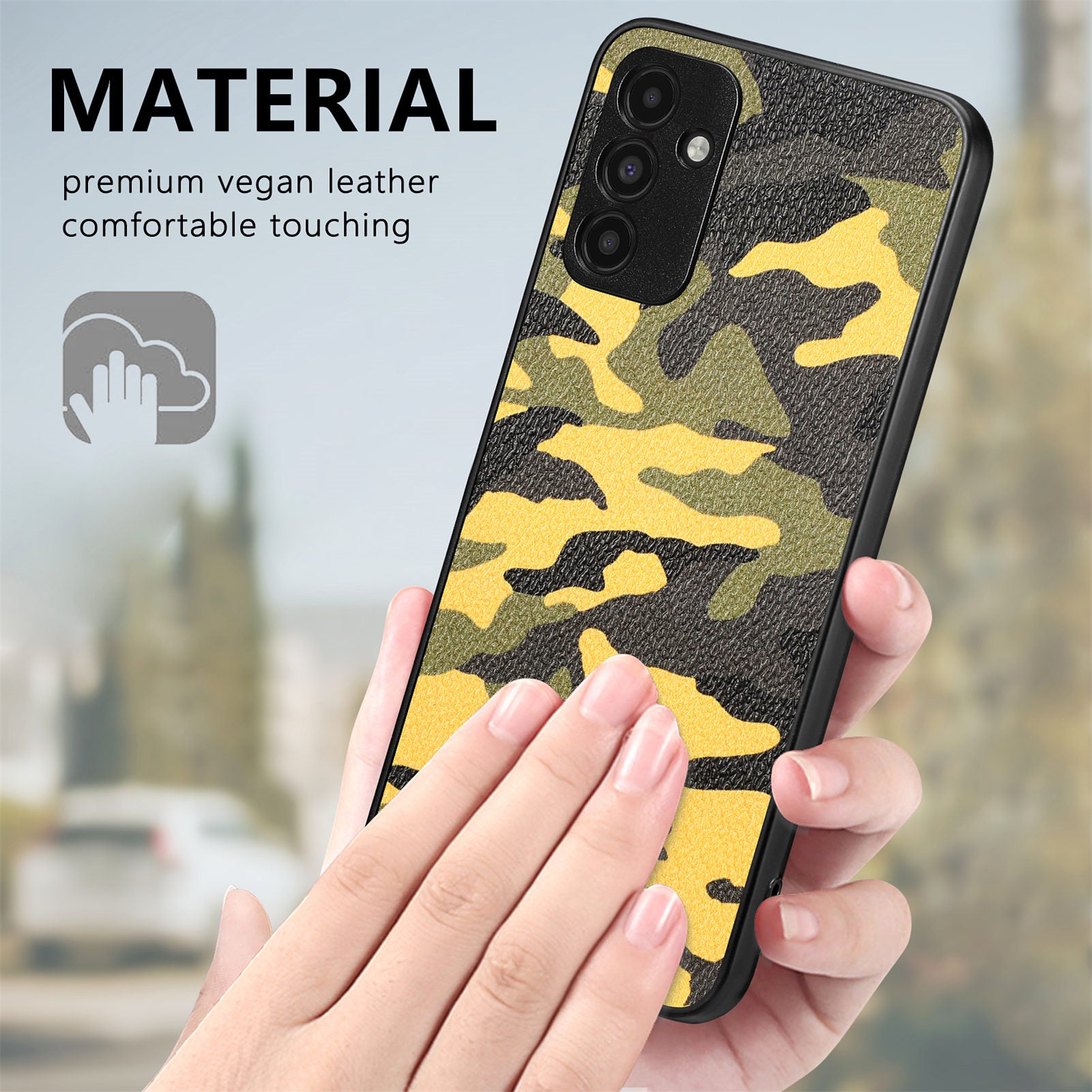 Protective Case for Samsung Galaxy A04s 4G (164.7 x 76.7 x 9.1 mm) / A13 5G / M13 5G Shockproof Camouflage Pattern PU Leather Coated PC TPU Precise Cutout Cover