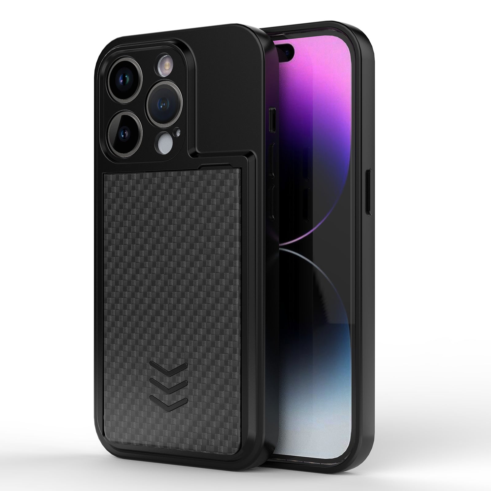 Shockproof Phone Case For iPhone 14 Pro Max, TPU+ PC Protective Cell Phone Cover with Card Slot - Blue
