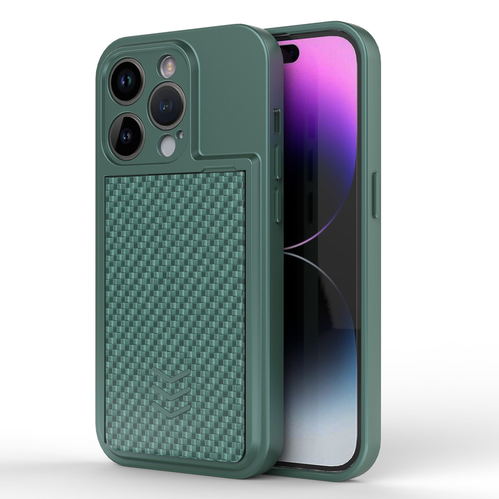Shockproof Phone Case For iPhone 14 Pro Max, TPU+ PC Protective Cell Phone Cover with Card Slot - Blue